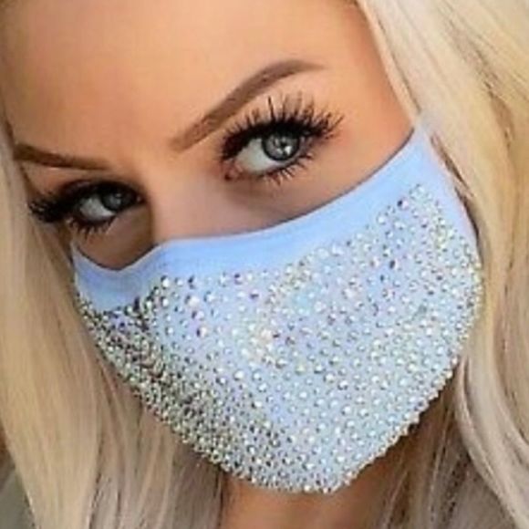 ⭐️ 3 Handmade Bling Bling Crystal Face Mask - Picture 4 of 4